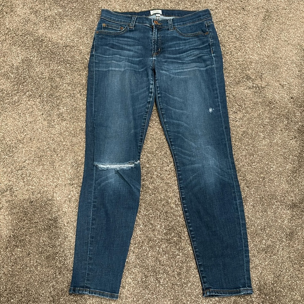 JCREW toothpick jeans. Size 28. Distressed